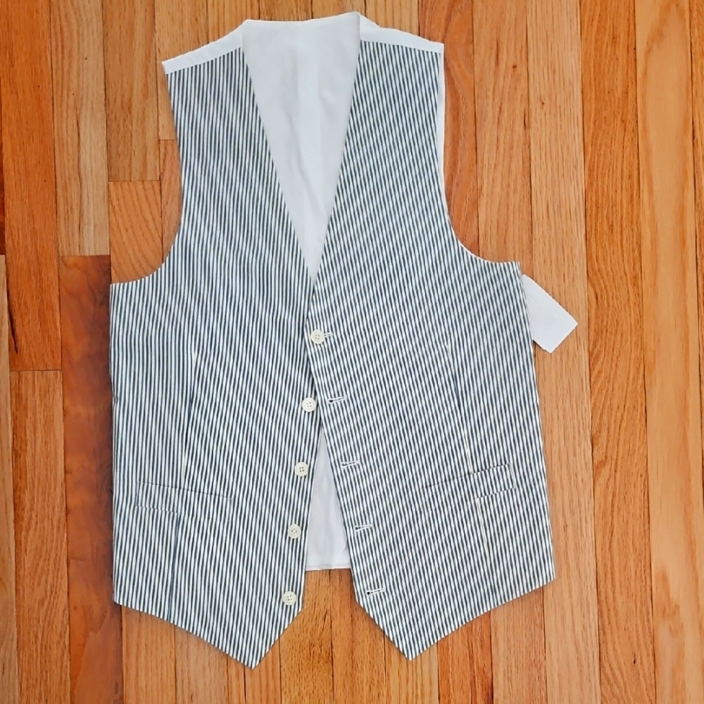 Ralph Lauren Striped Vest in Blue and White. Sz 20
